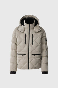 Taupe Men's Hooded Down Jacket