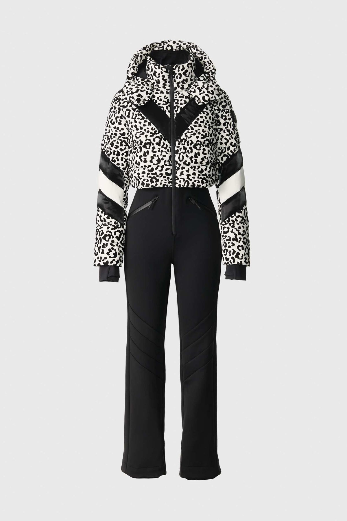 Black-White Ladies One Piece Ski Suit