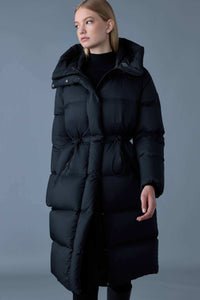 Black Ladies Hooded Down Coat