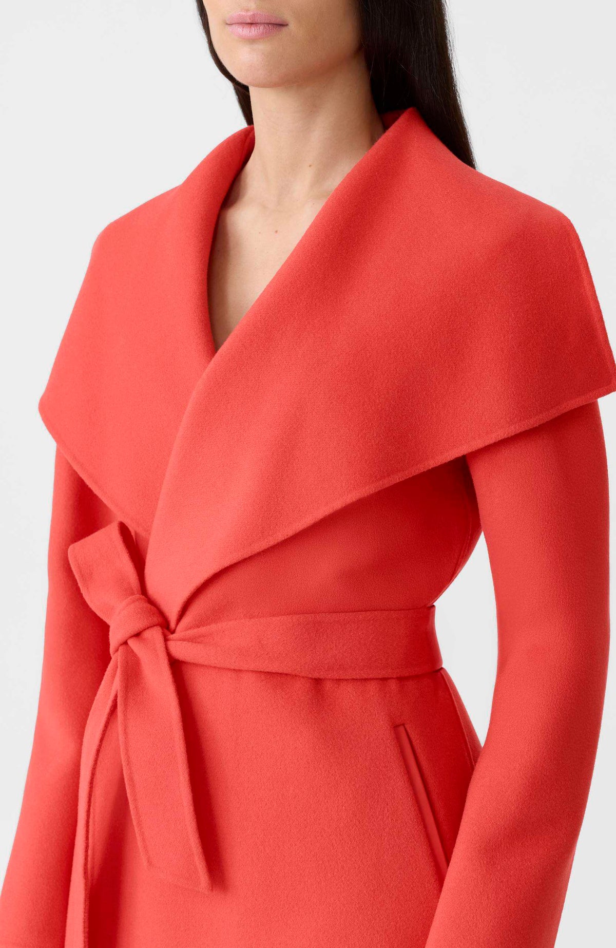 Papaya Ladies Belted Light Wool Coat