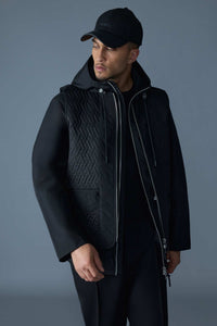 Black Men's Mixed Media Jacket