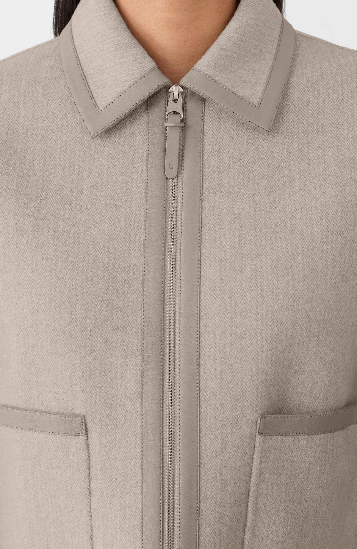Taupe Mix-Taupe Ladies  Wool Jacket
