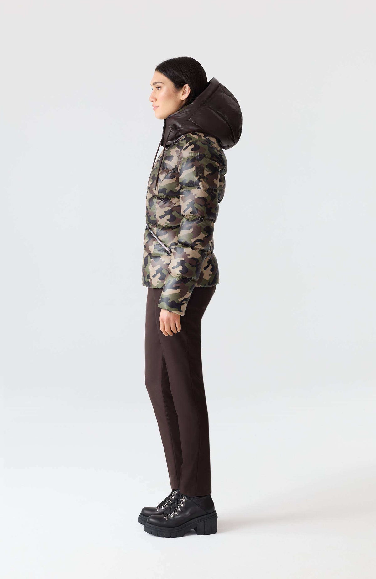 Camouflage Print Ladies Down Jacket