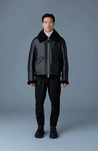 Black Men's Shearling Jacket