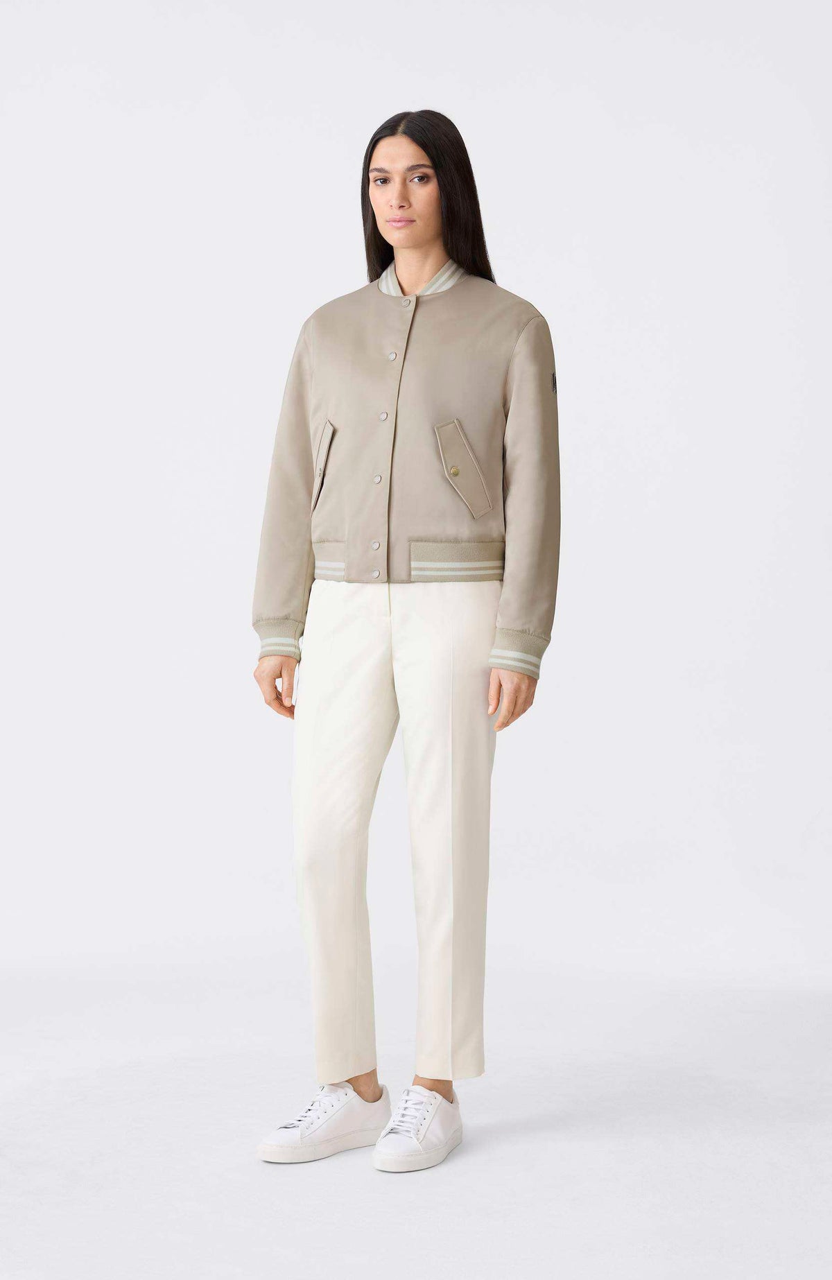 Taupe Ladies Bomber Jacket