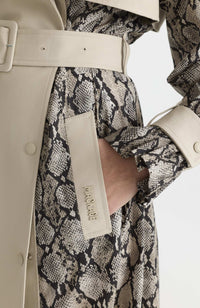 Taupe Snake Ladies Trench Coat