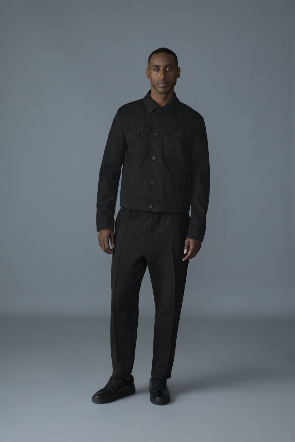 Black Men's Mixed Media Jacket
