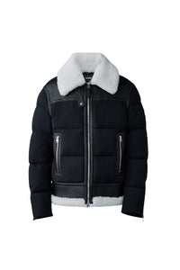Black-Natural Men's Mixed Media Jacket
