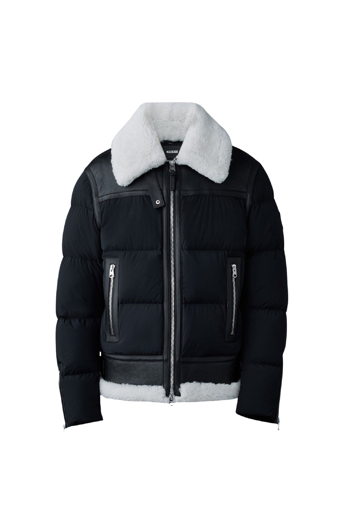 Black-Natural Men's Mixed Media Jacket