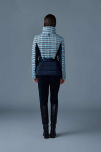 Sky Blue Multi Ladies Mixed Media Jacket