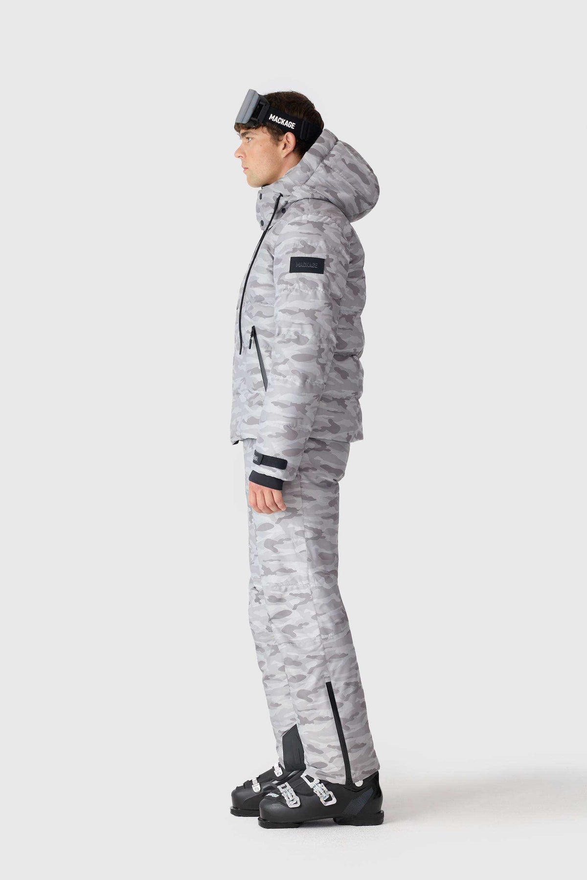 Grey Men's Hooded Down Jacket