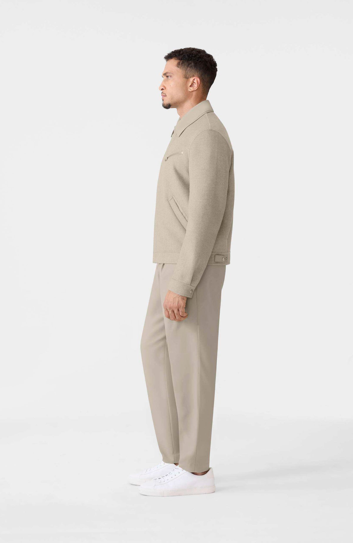 Taupe Mix-Taupe Men's Wool Jacket
