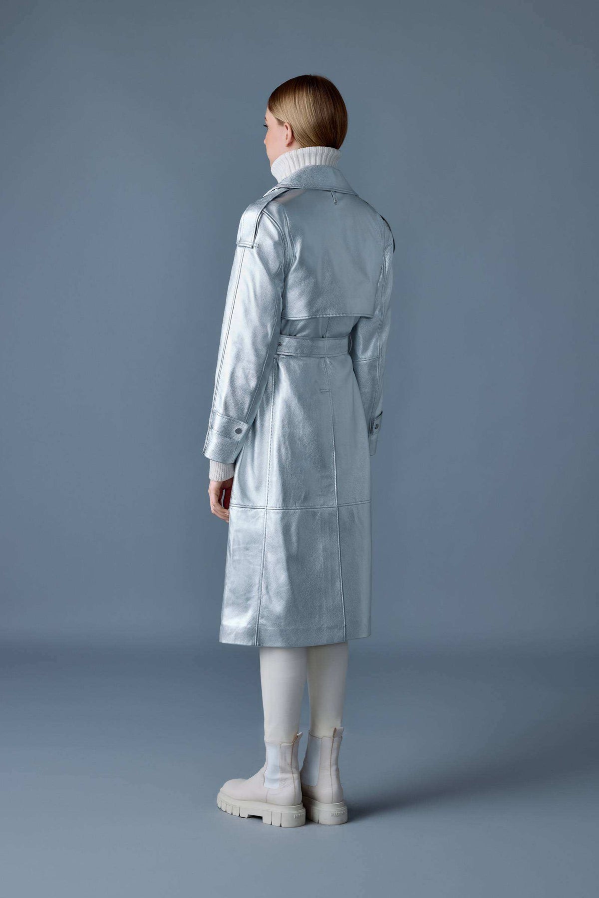 Silver Ladies Leather coat