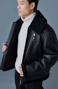 Black Men's Shearling Jacket