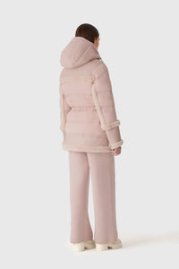 Sepia Rose-Sepia Rose Ladies Hooded MIxed Media Jacket