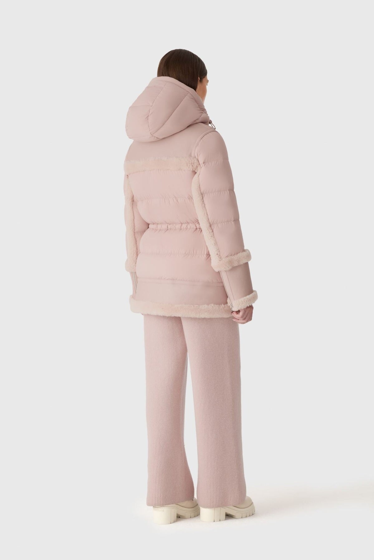 Sepia Rose-Sepia Rose Ladies Hooded MIxed Media Jacket