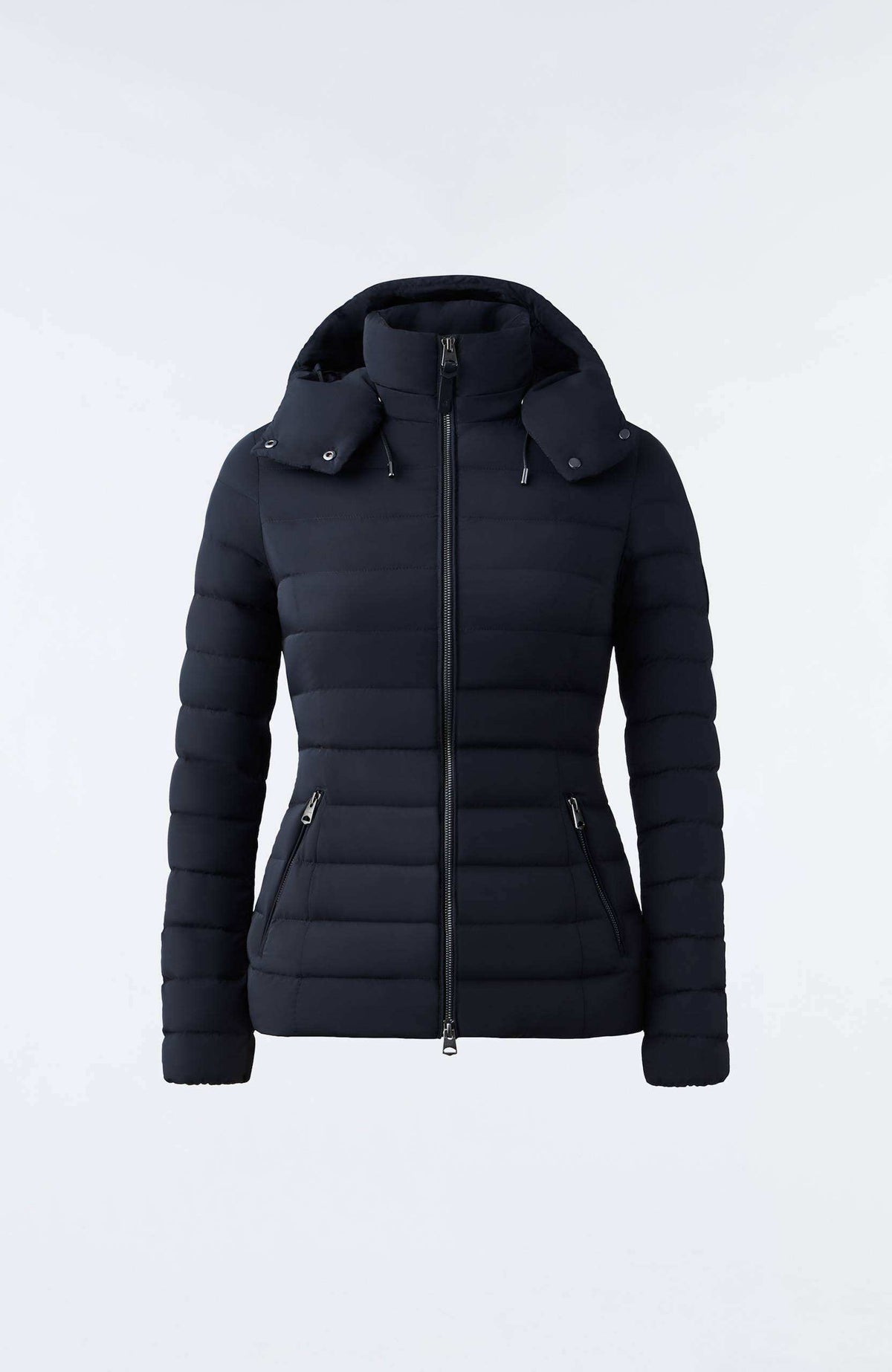 Black Ladies Hooded Down Jacket