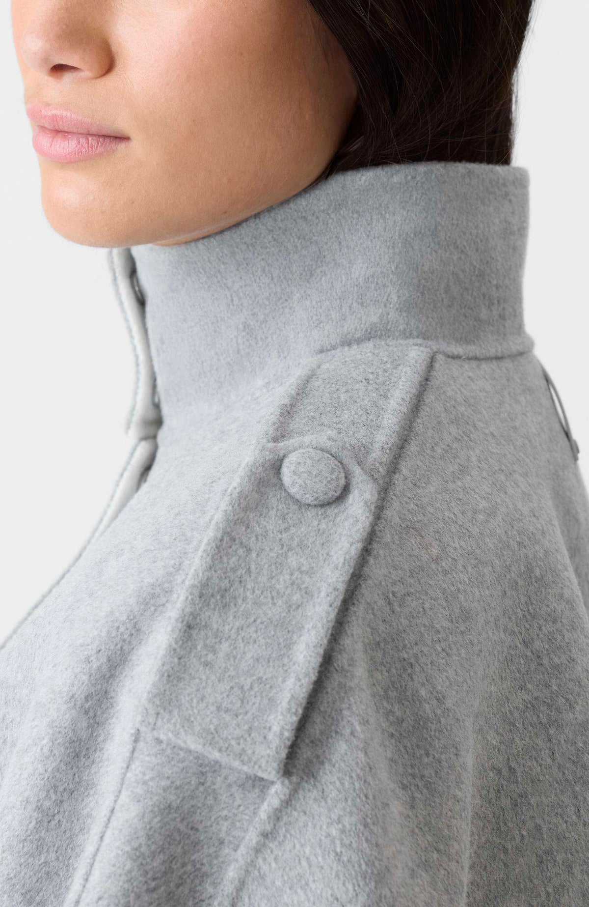 Light Grey Mix-Cream Ladies Wool Cape