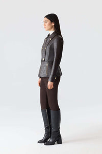 Coffee Ladies Leather coat