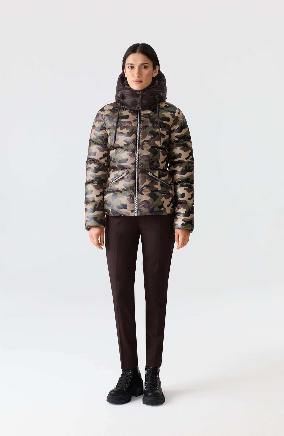 Camouflage Print Ladies Down Jacket