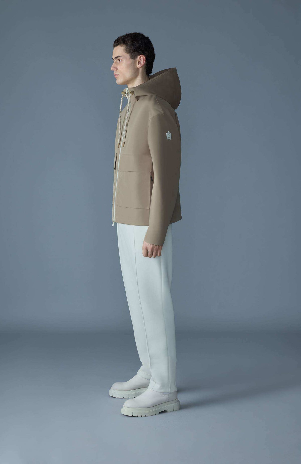 Light Camel-Cream Men's Rainwear/ Rainproof Jacket