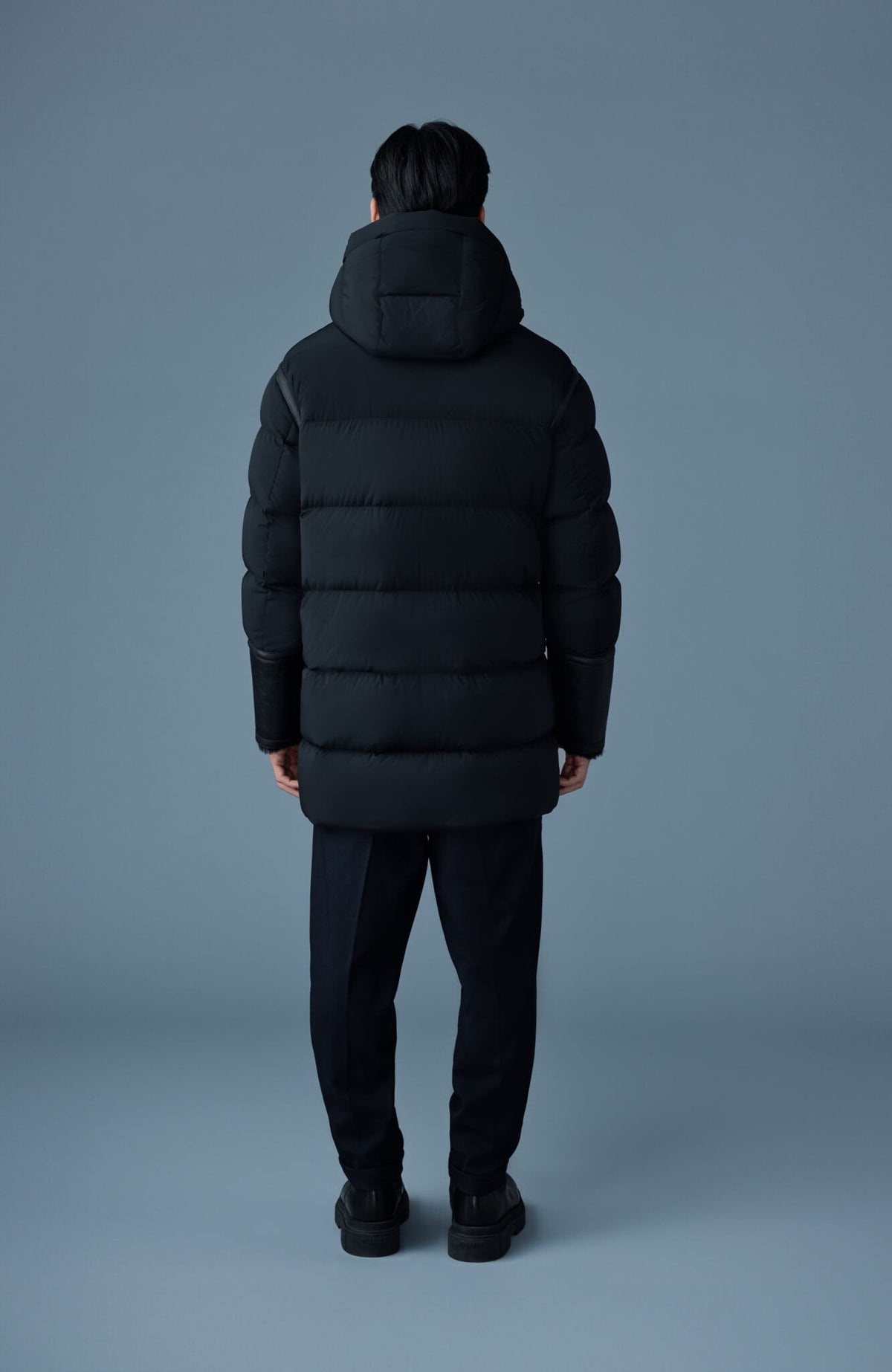 Black Men's Mixed Media Jacket