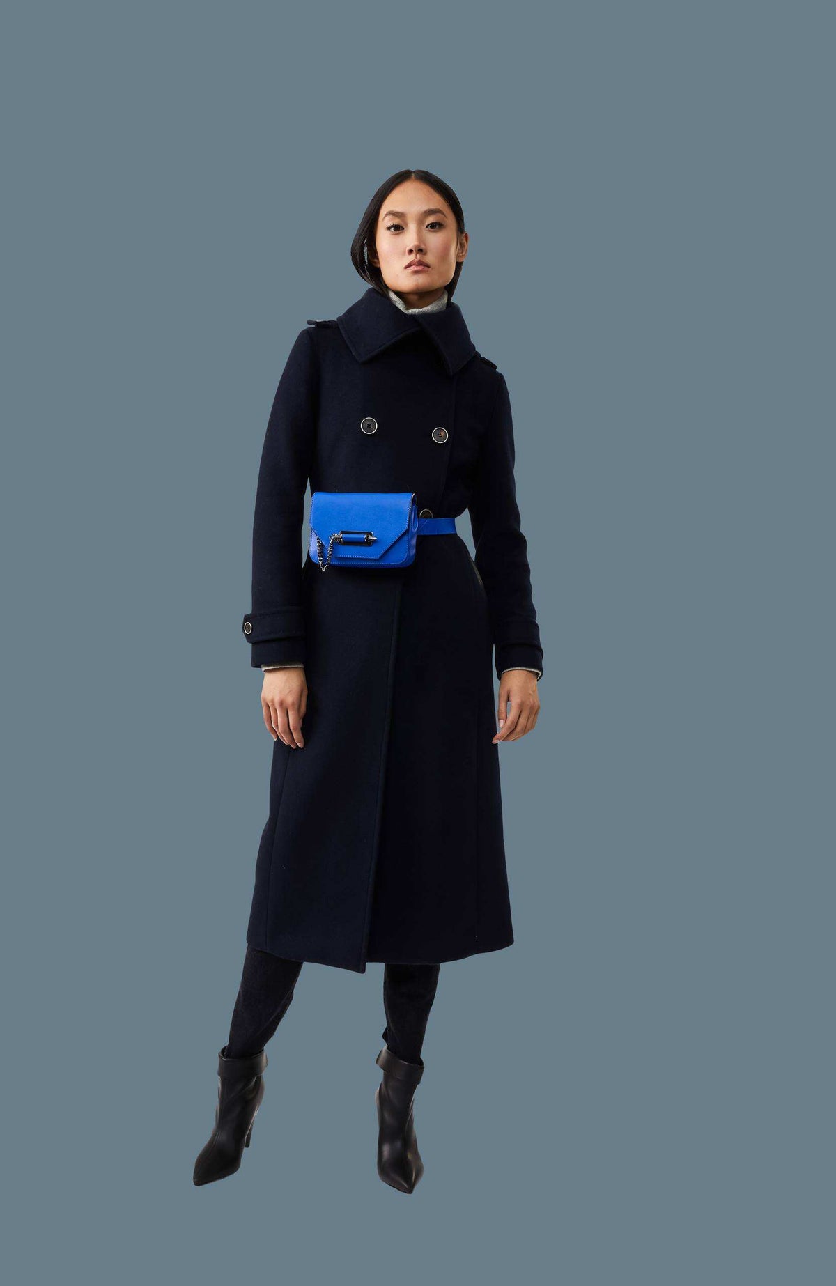Navy Ladies  Wool Coat