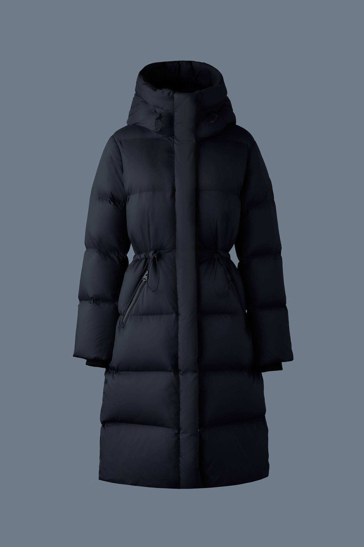 Black Ladies Hooded Down Coat