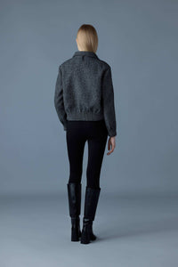 Black-White Ladies  Wool Jacket