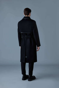 Black Men's Belted Trench coat