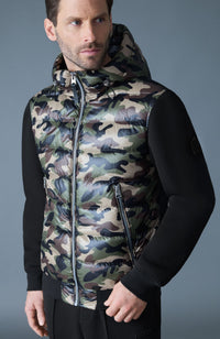 Black-Camouflage Print Men's Hooded Ready To Wear Jacket