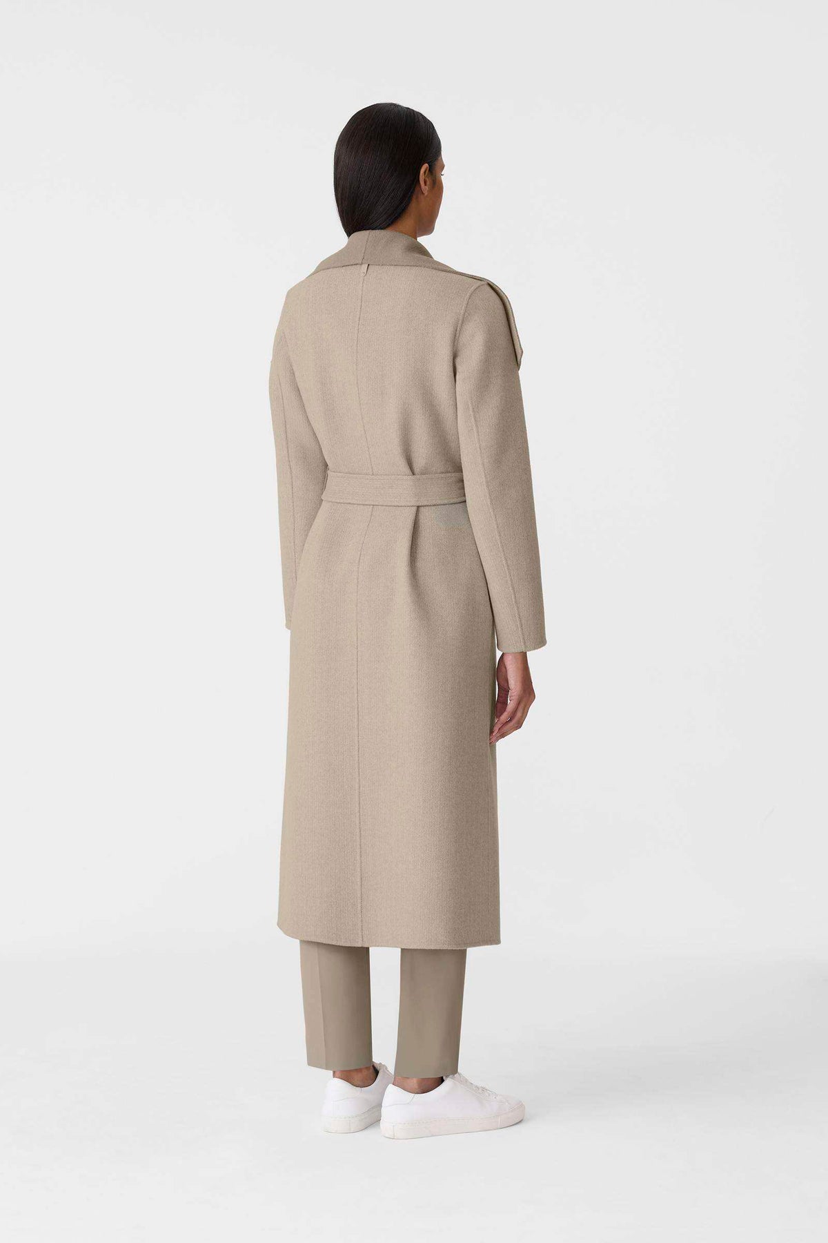 Taupe Mix-Taupe Ladies  Wool Coat