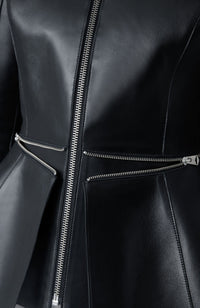 Black Ladies Leather Jacket