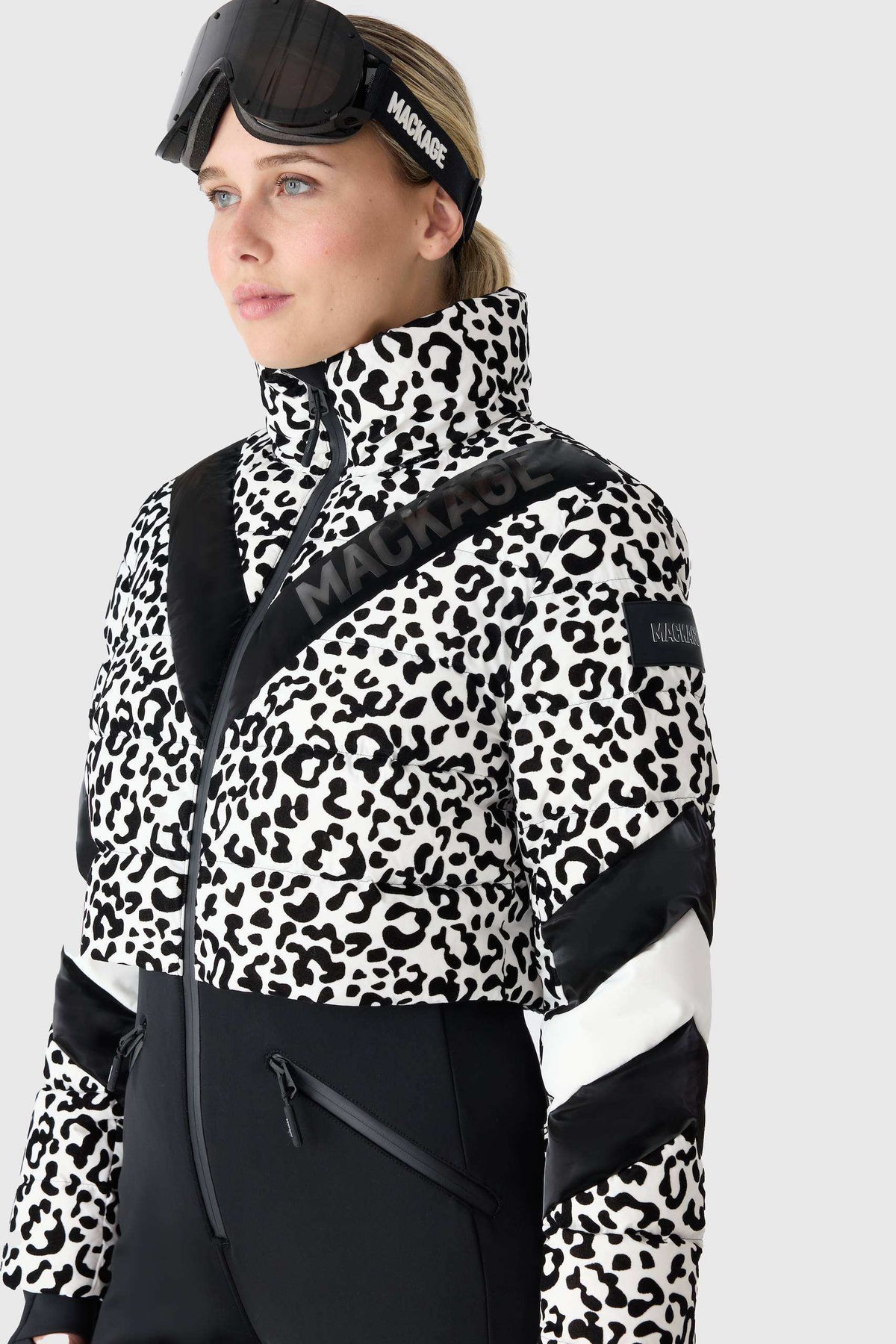Black-White Ladies One Piece Ski Suit