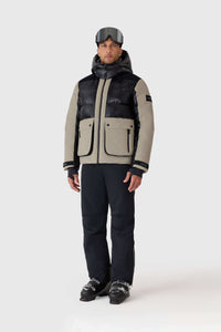 Taupe Men's Hooded Down Jacket