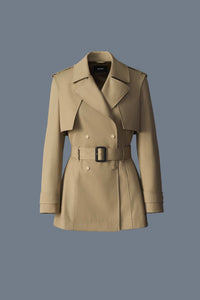Light Military Ladies Belted Trench Jacket