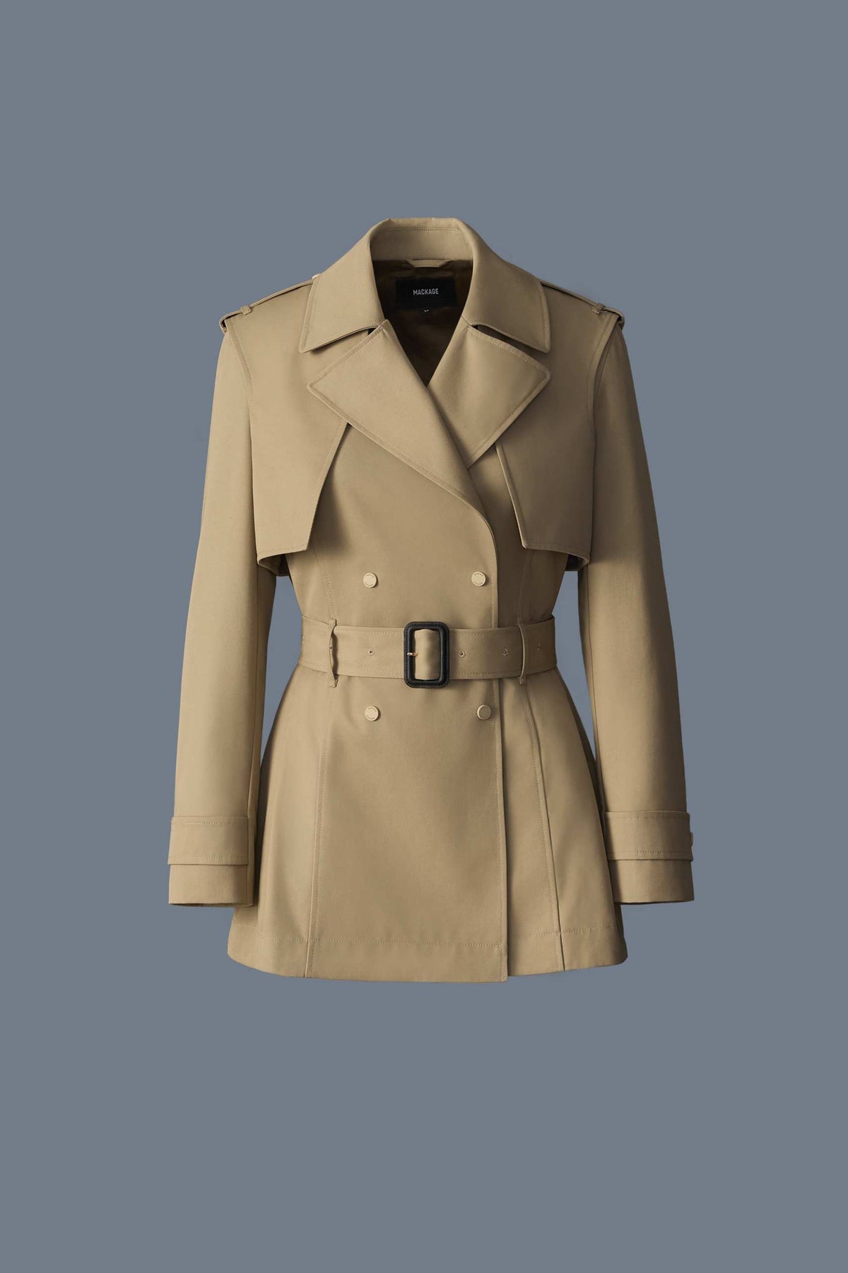 Light Military Ladies Belted Trench Jacket