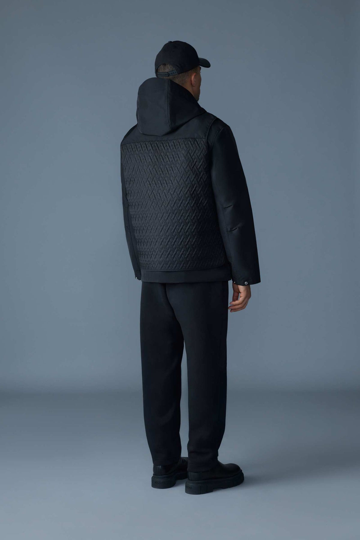 Black Men's Mixed Media Jacket
