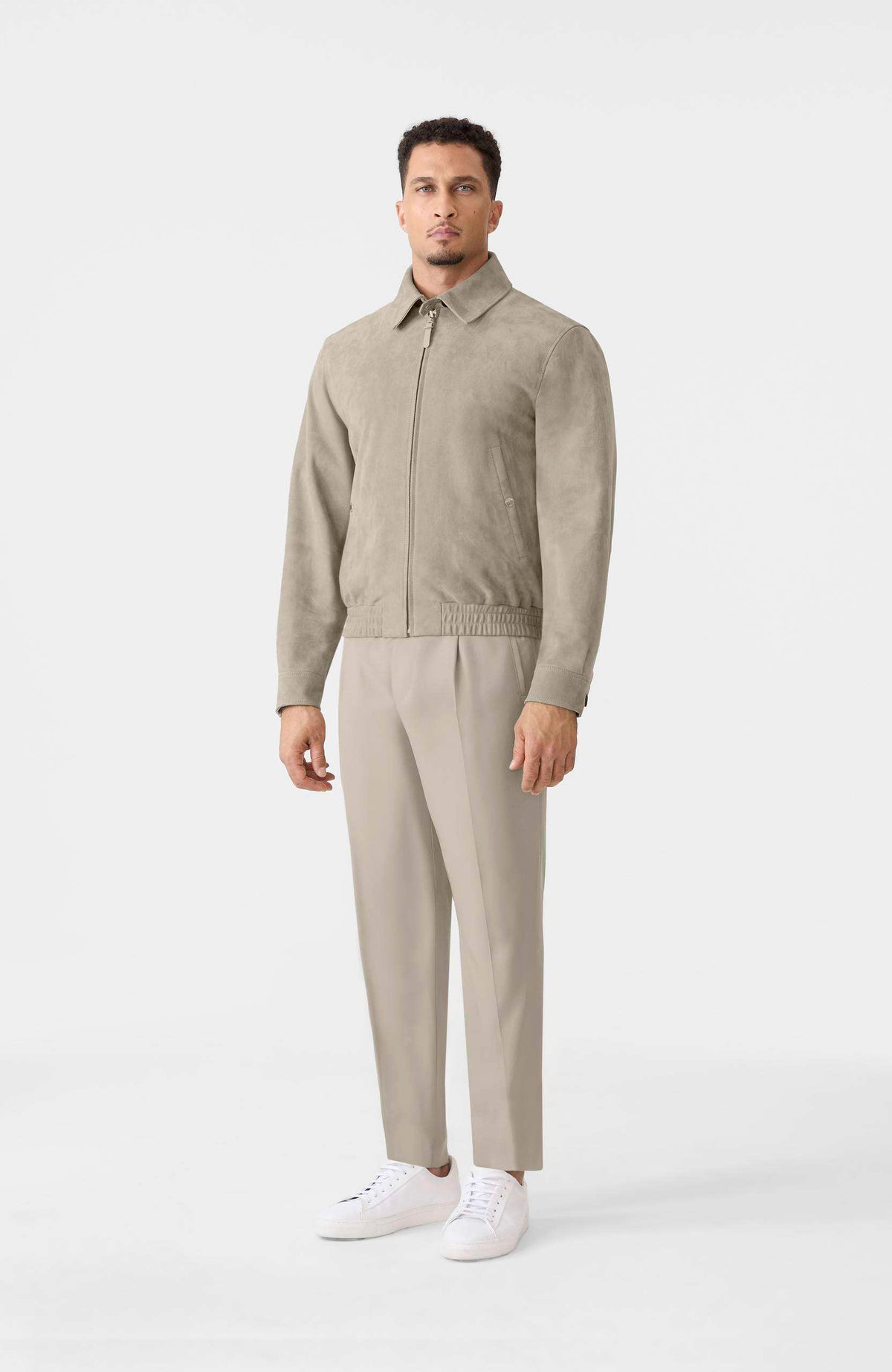Taupe Men's Zip Up Jacket