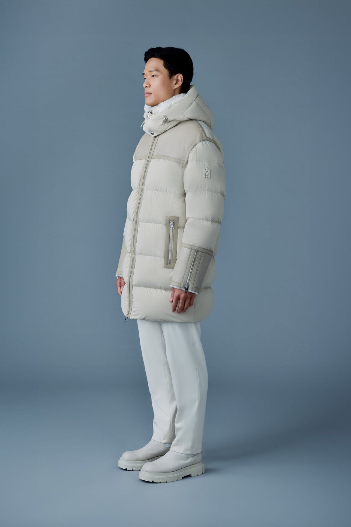 Trench-Natural Men's Mixed Media Jacket