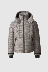 Grey Men's Hooded Down Jacket