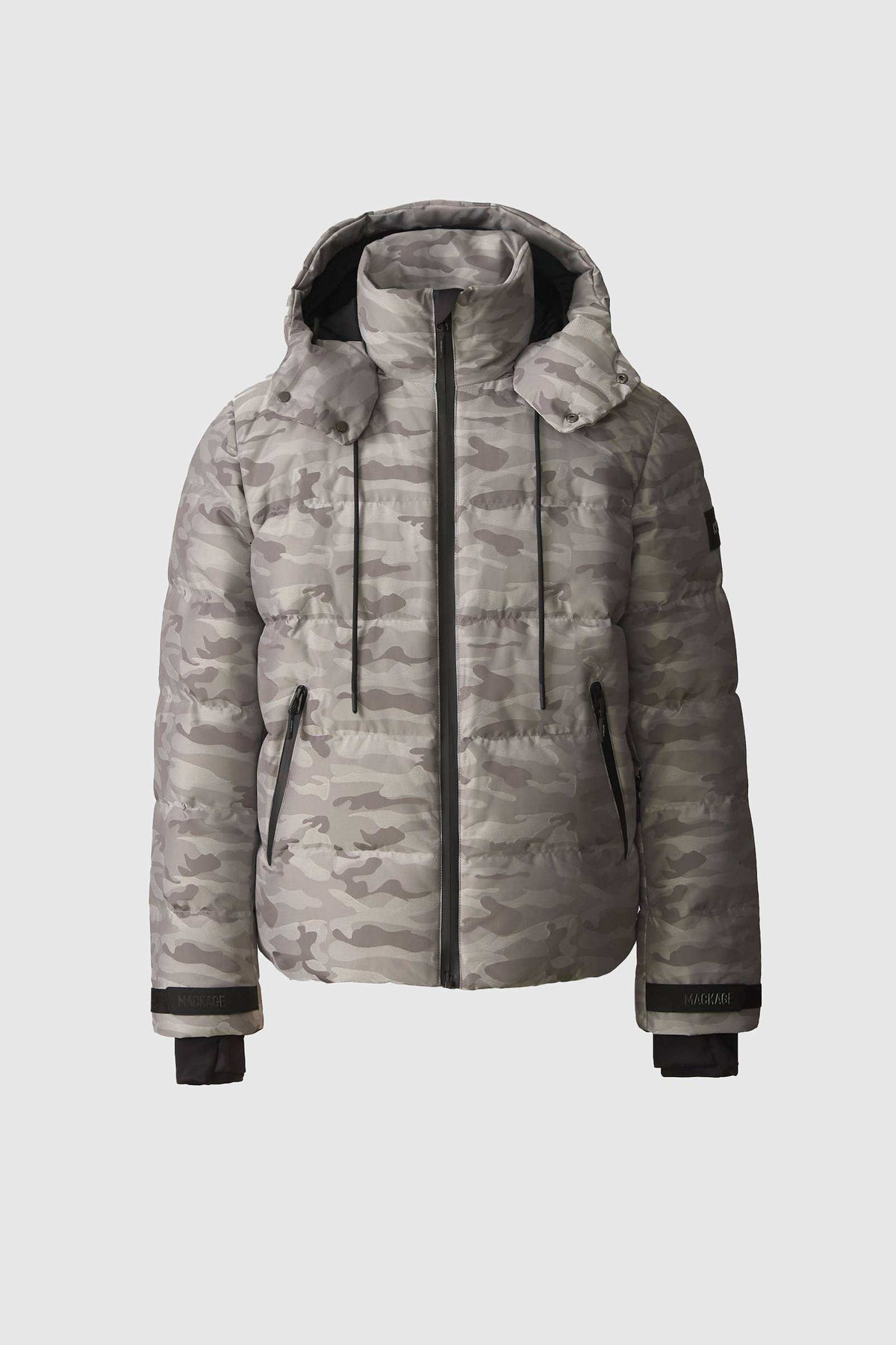 Grey Men's Hooded Down Jacket