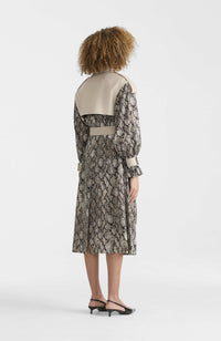 Taupe Snake Ladies Trench Coat