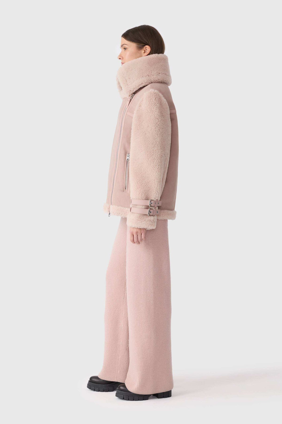 Sepia Rose-Sepia Rose Ladies Shearling Jacket