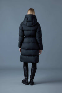Black Ladies Hooded Down Coat