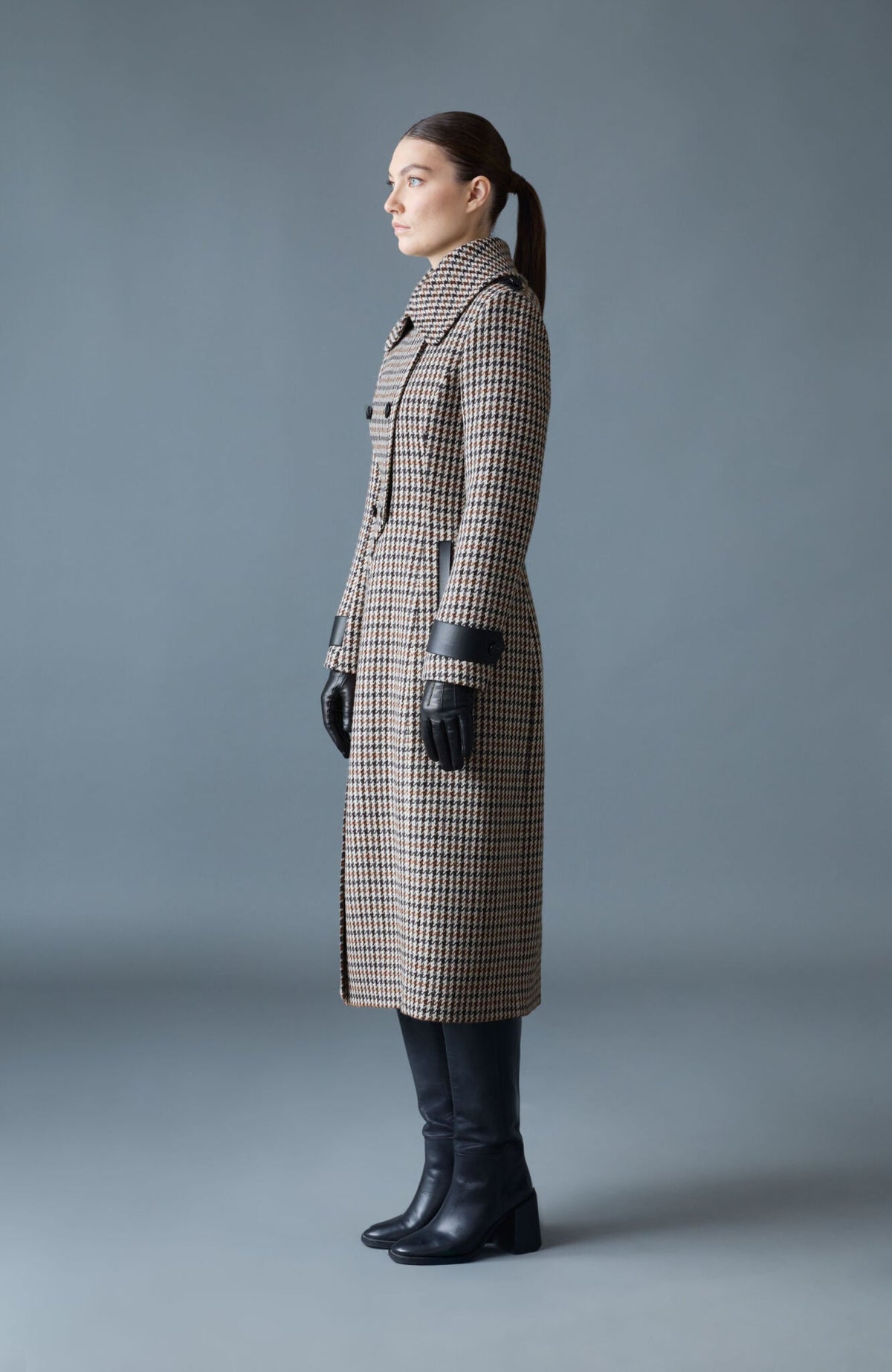 Earth Brown Multi Ladies  Wool Coat
