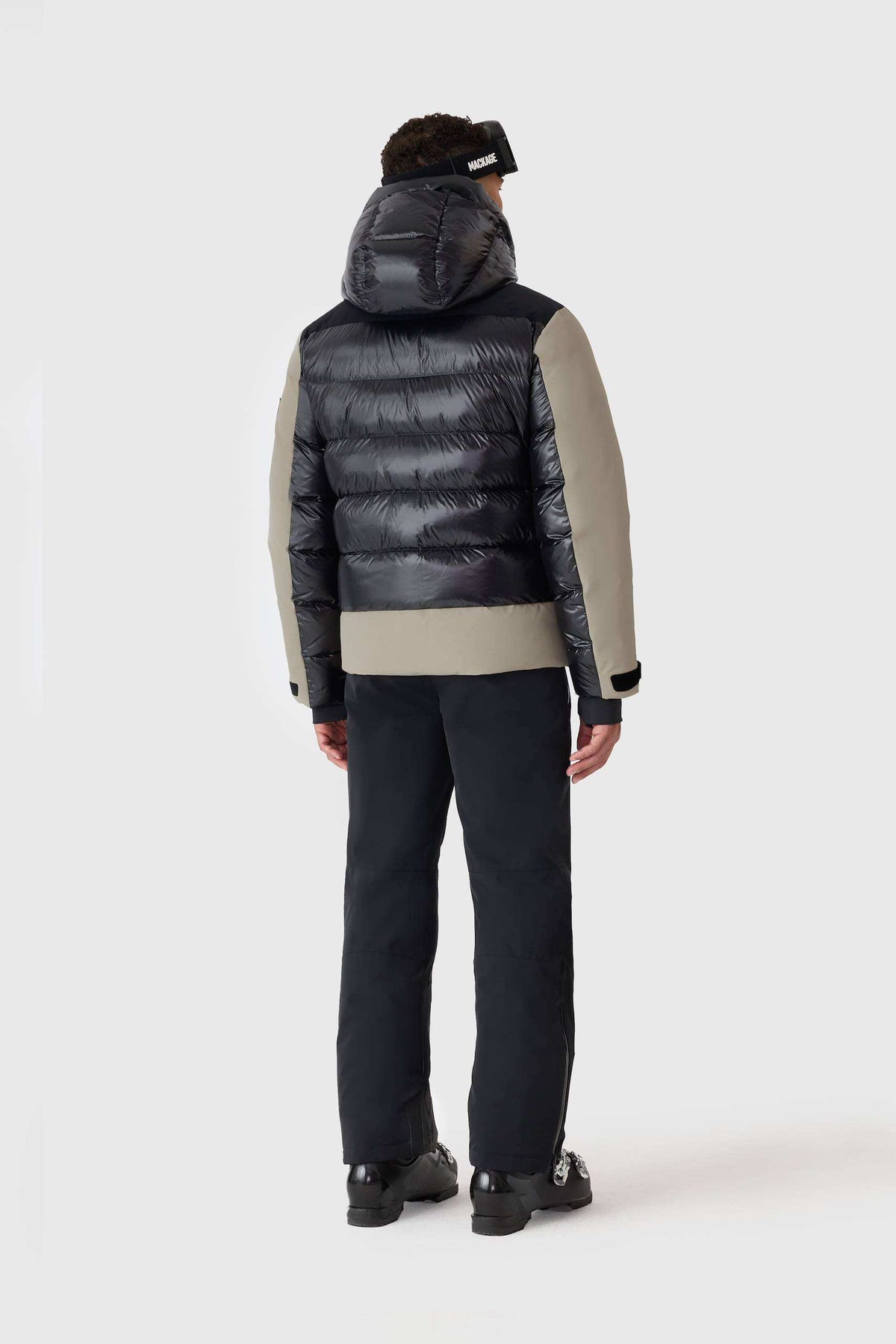 Taupe Men's Hooded Down Jacket