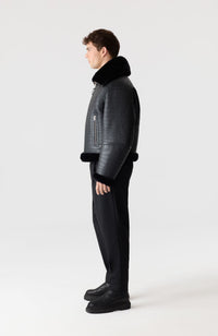 Black Men's Shearling Jacket