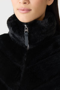 Black Ladies Hooded Down Jacket
