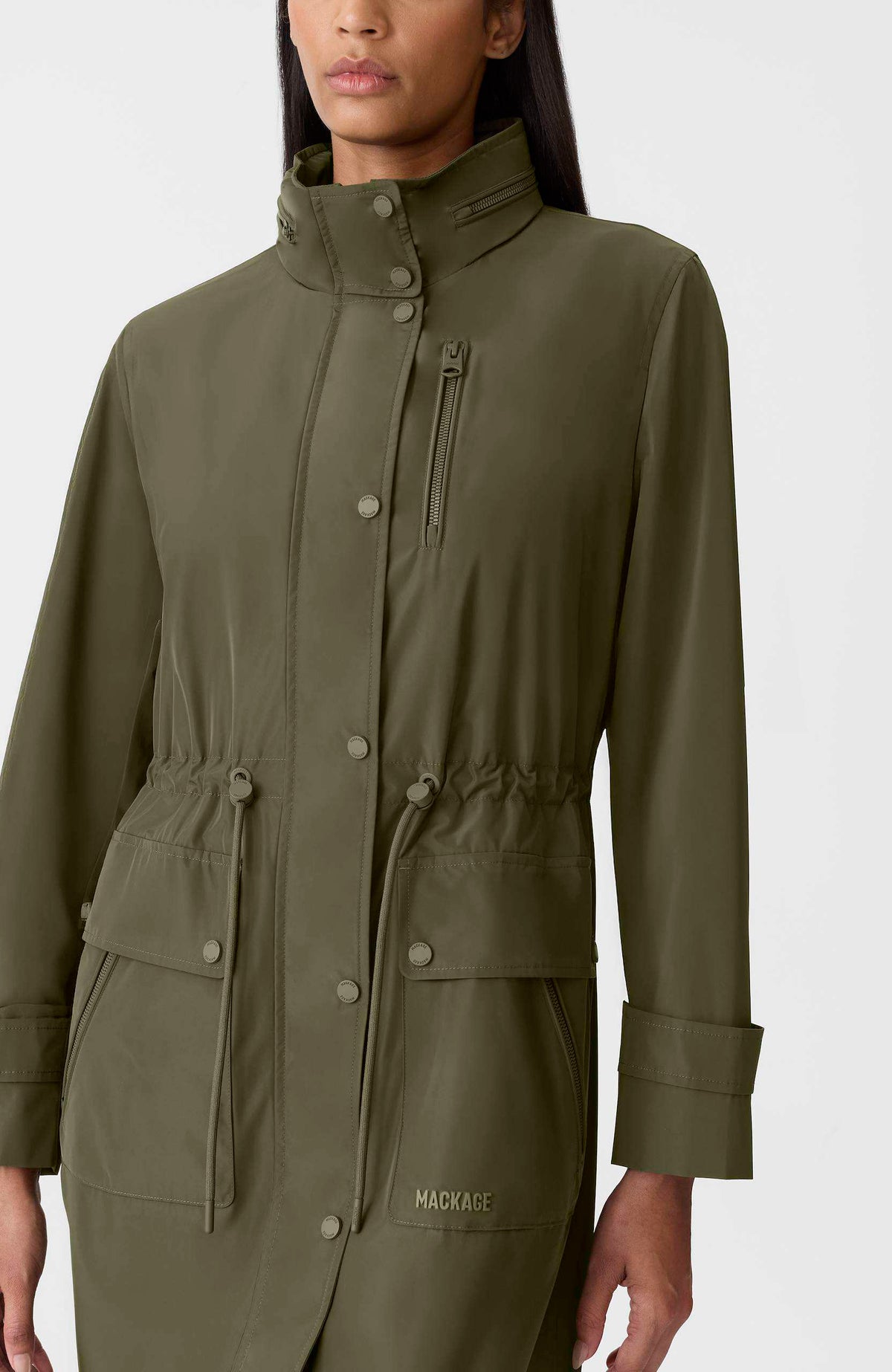 Light Military Ladies Rainwear Coat